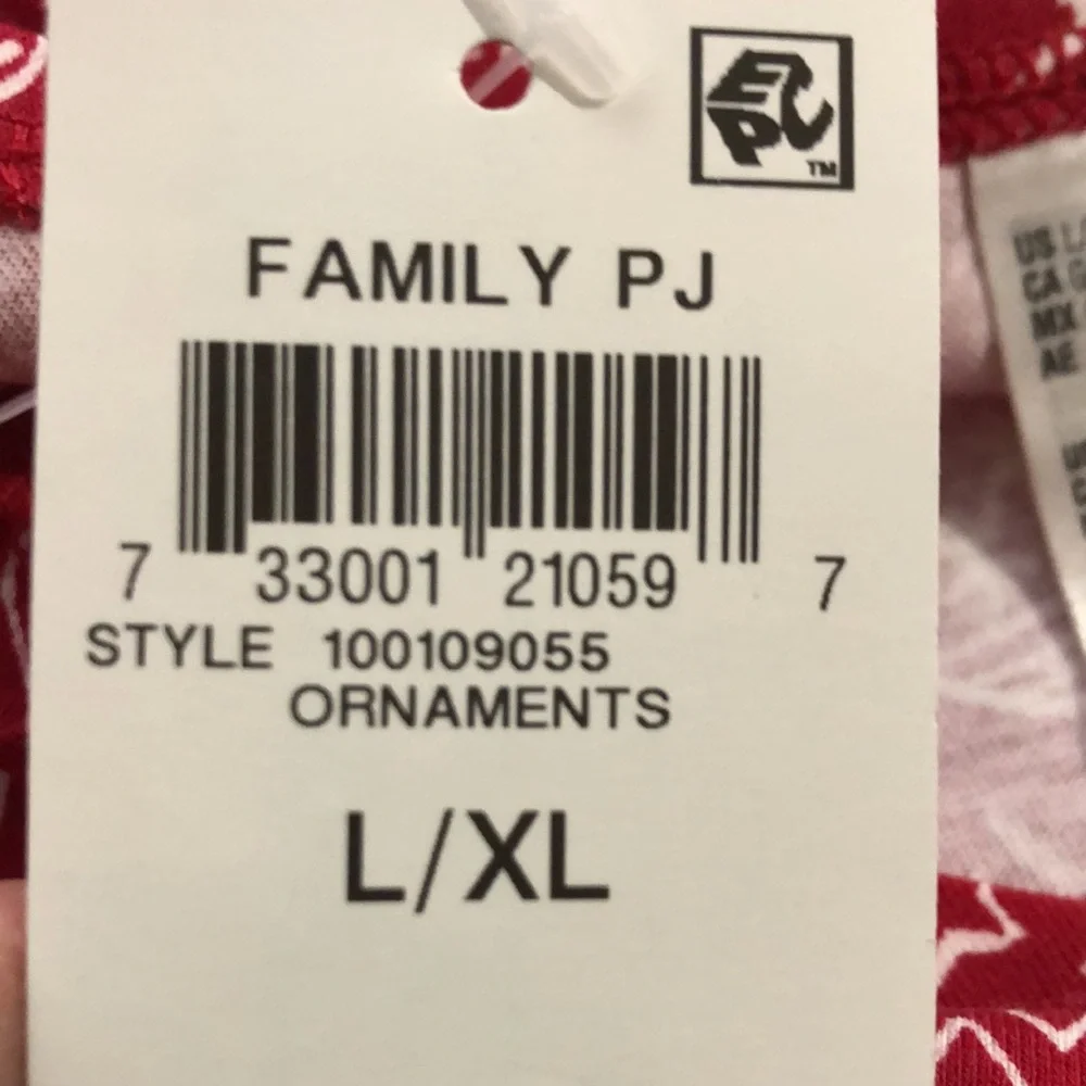 NEW Family PJs Dog Christmas Ornament Bandanna, Red, Large/XL
